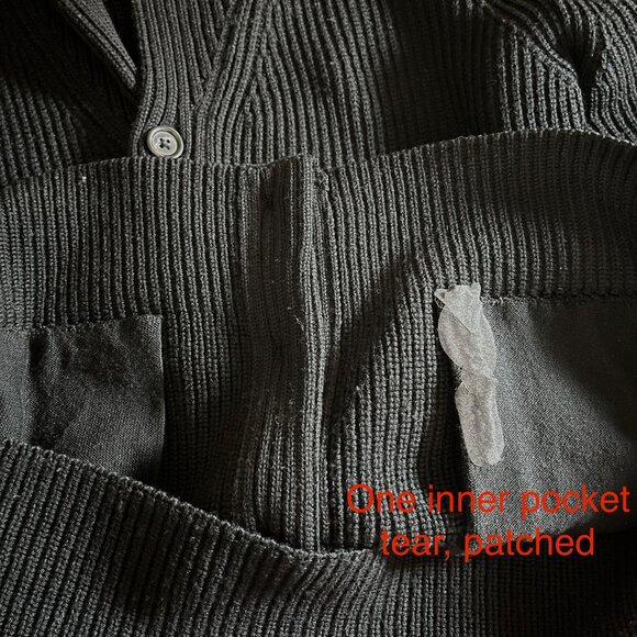 Reigning Champ Wool Shawl Collar Rib Knit Cardigan - Men's Size M - Black - Picture 8 of 10